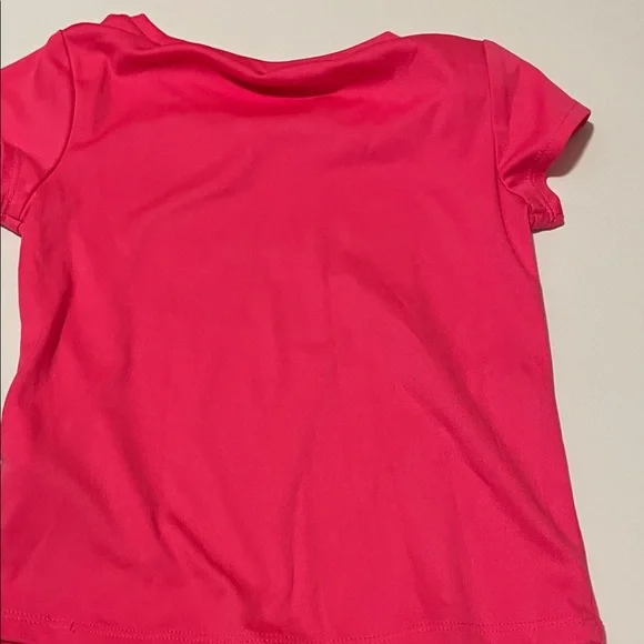 Nike Toddler Girl 3-4 Yrs 4T Hot Pink Tee & Gray Geometric Shorts Matching Set - Picture 4 of 8